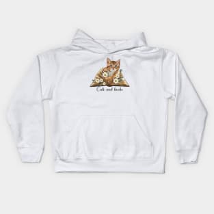 Little cat and book Kids Hoodie